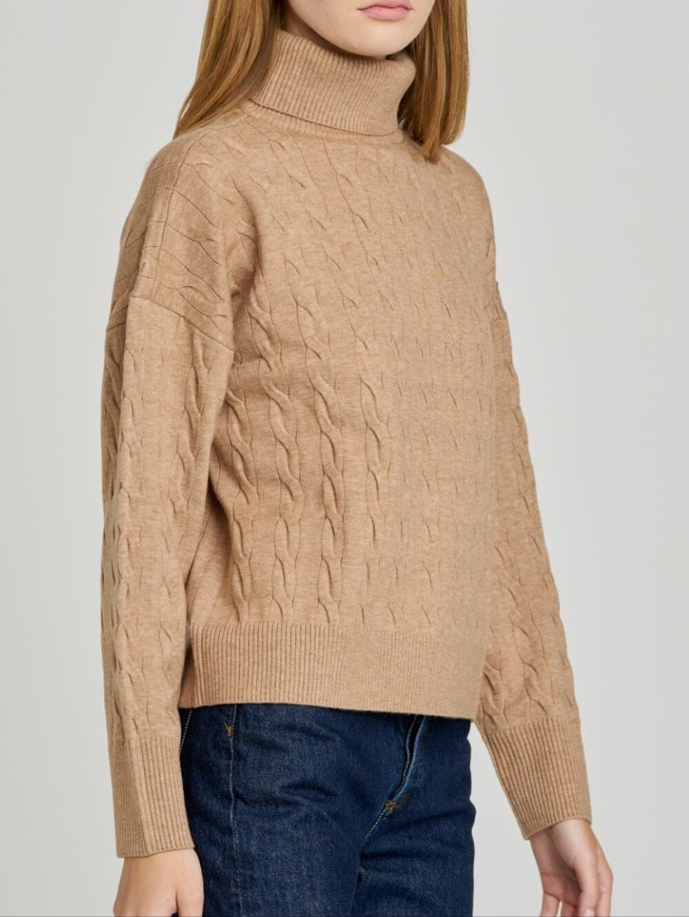 WAYF Size XS Sally Cable Knit Turtleneck Sweater
